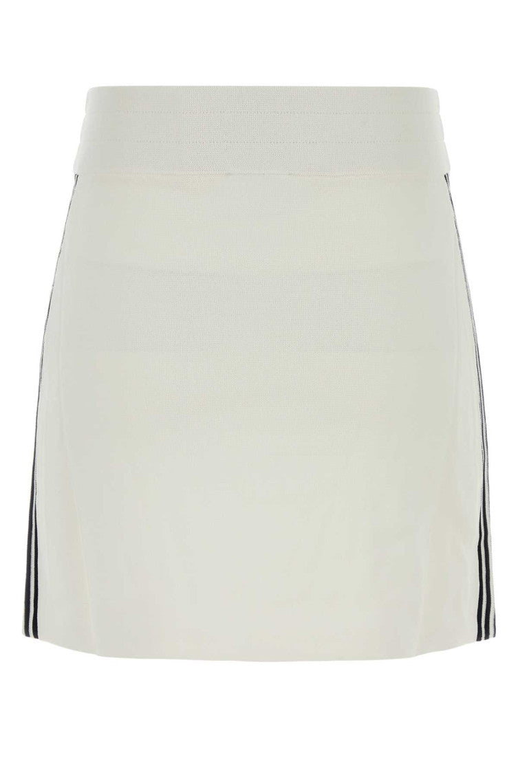 White Knitted Logo Mini Skirt 2