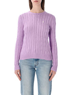 Light Purple Round Neck Ribbed Sweaters 1