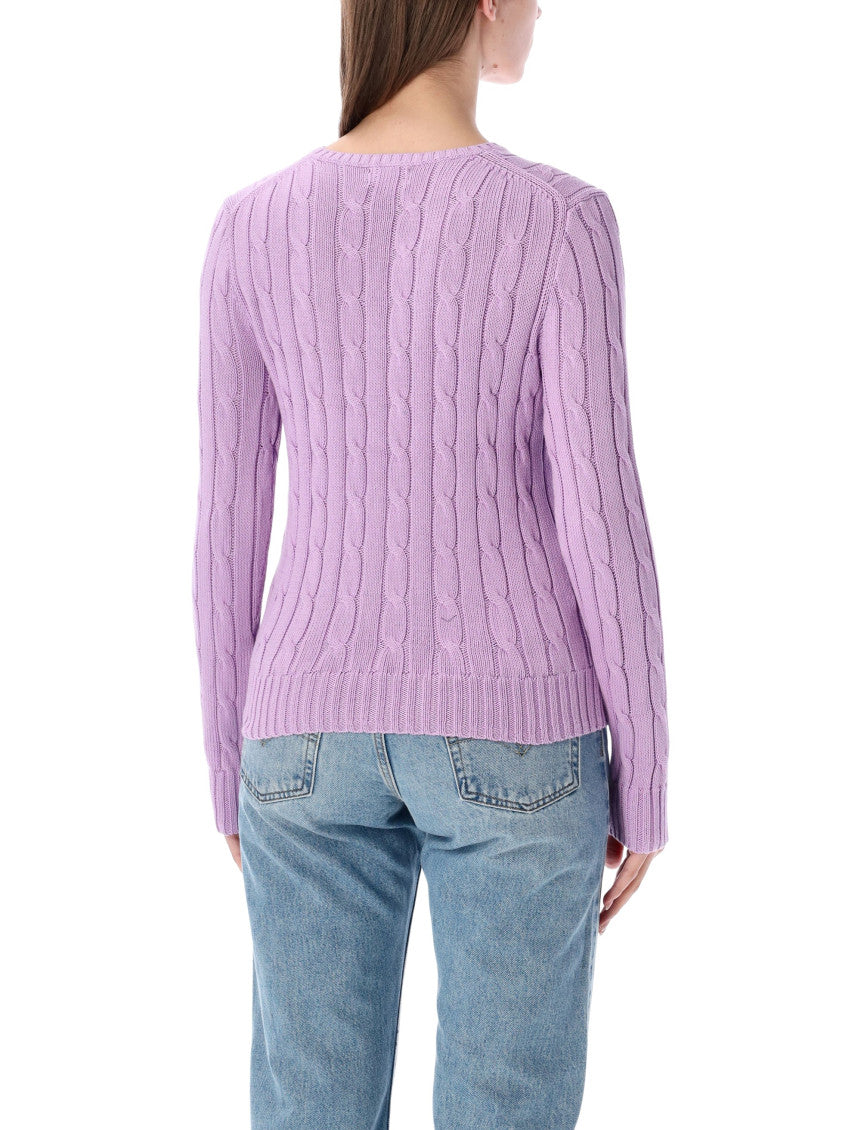 Light Purple Round Neck Ribbed Sweaters 2