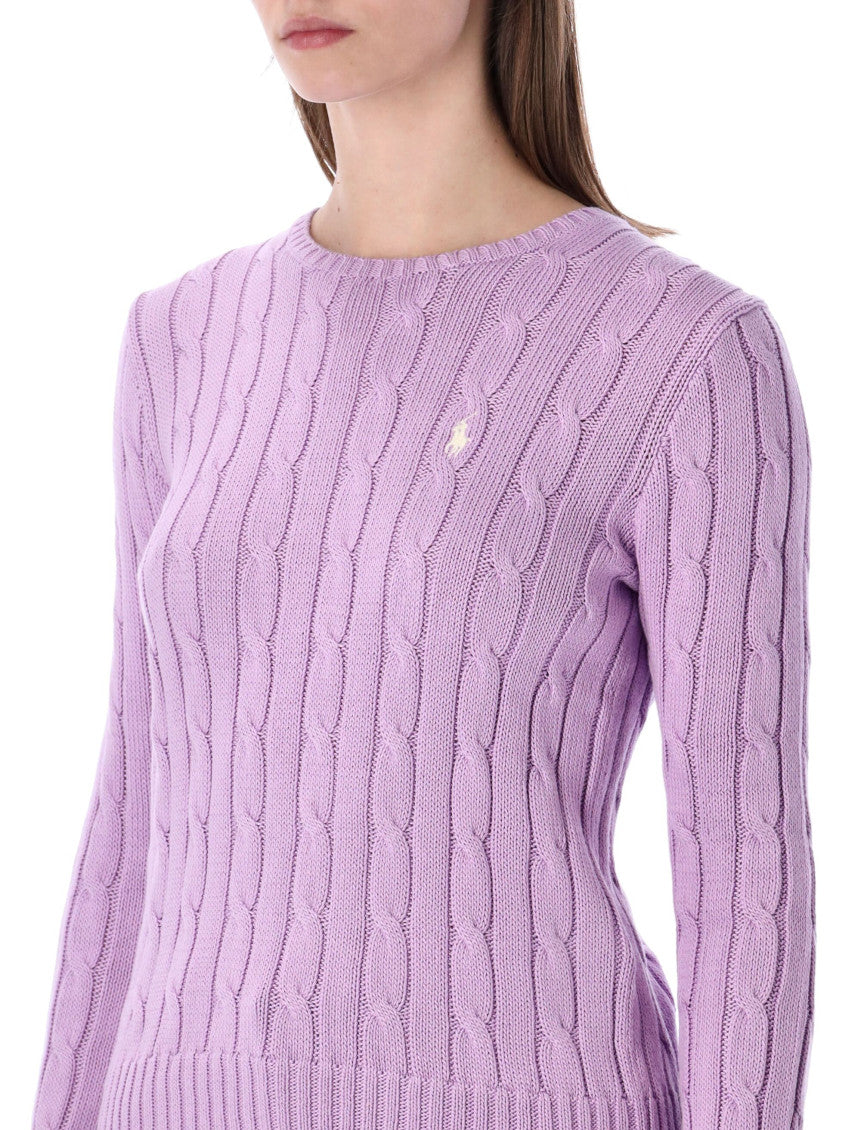 Light Purple Round Neck Ribbed Sweaters 3