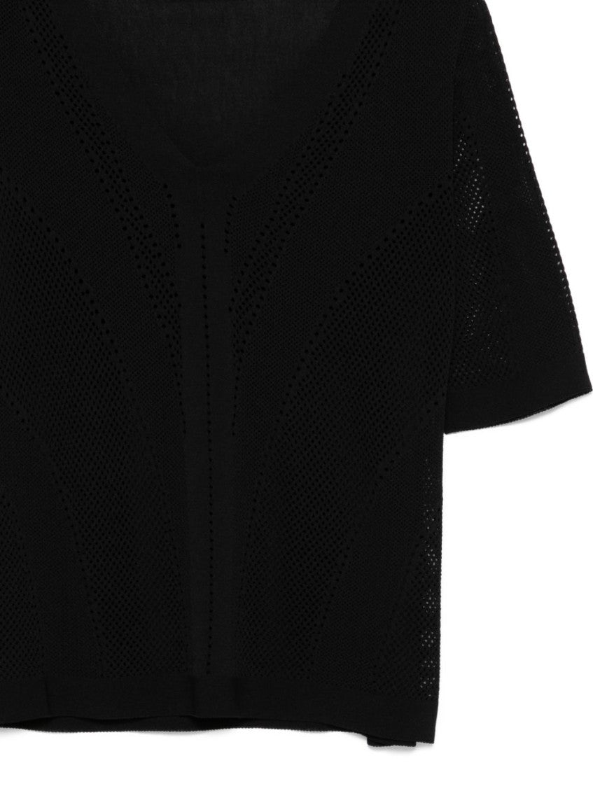 Black V-Neck Knitted Sweater 3