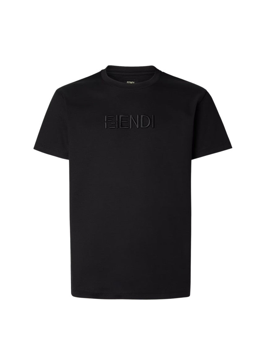 Black Cotton Slim Fit T-shirt 1