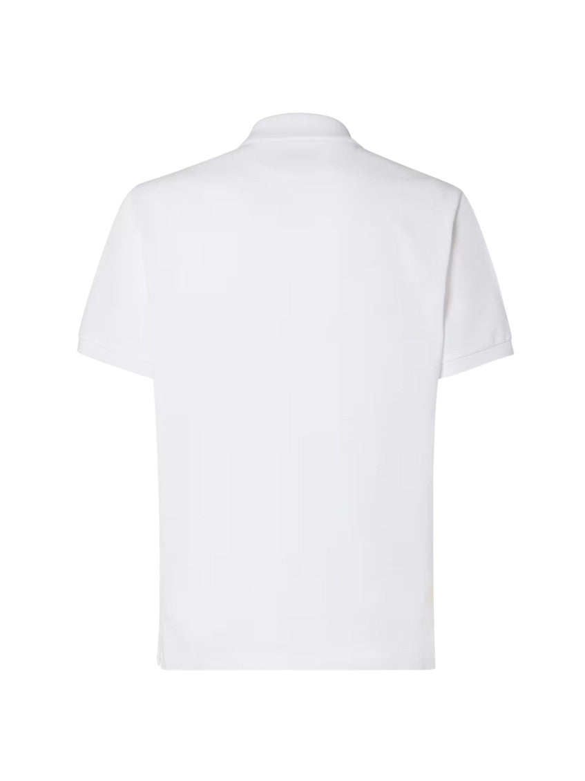 White Solid Polo T-Shirt With Logo 2