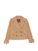 Beige Notched Lapels Double Breasted Jacket 1
