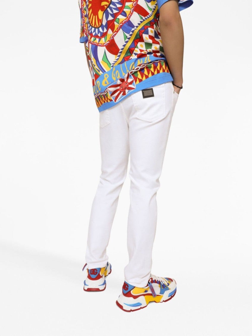 White Slim Fit Jeans 4