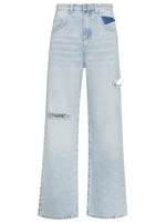 Denim Wide Leg Ripped Jeans 1