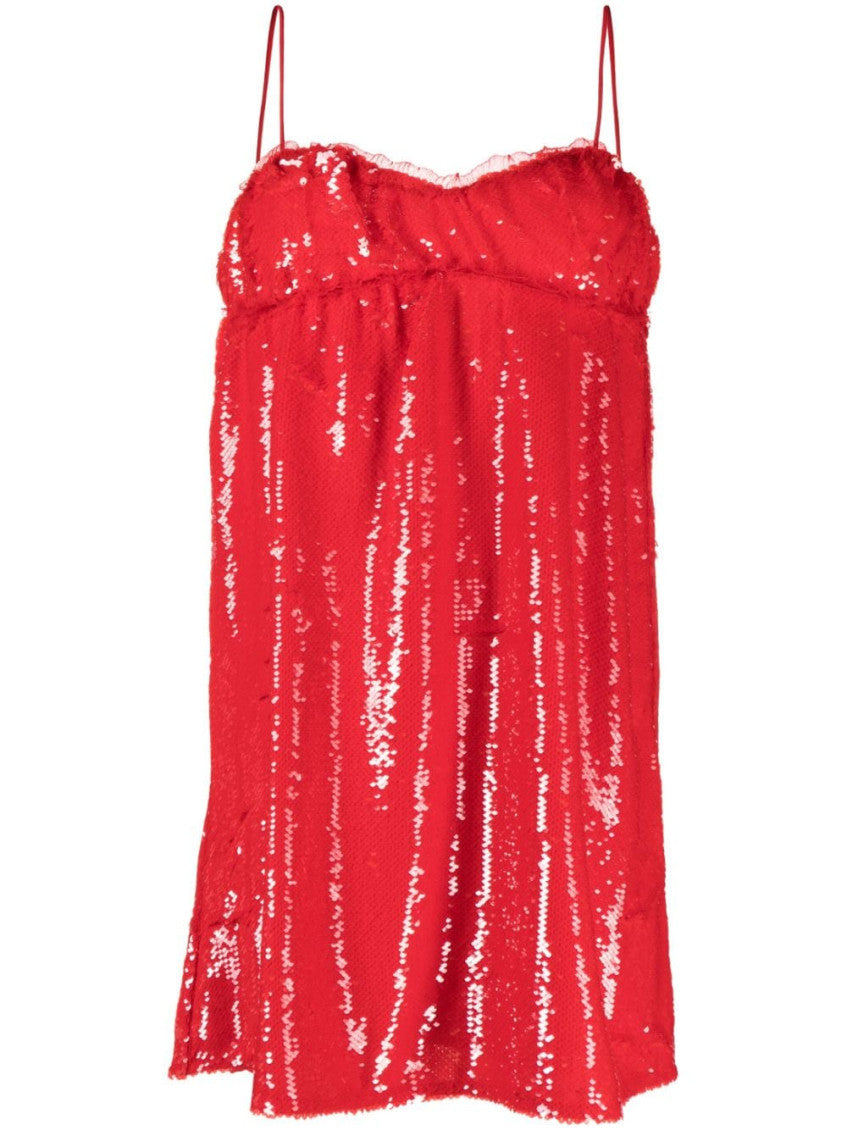 Red Sequined Mini Dress 1