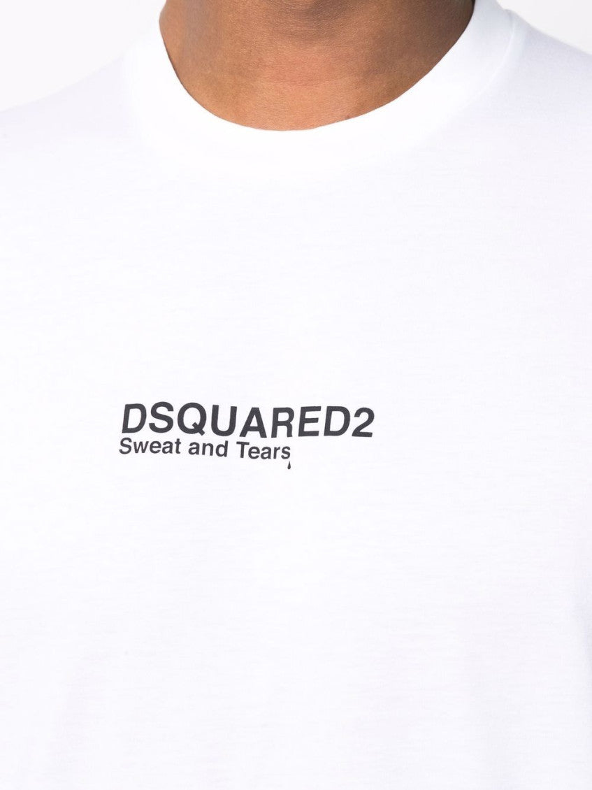 White Logo Print T-shirt 3