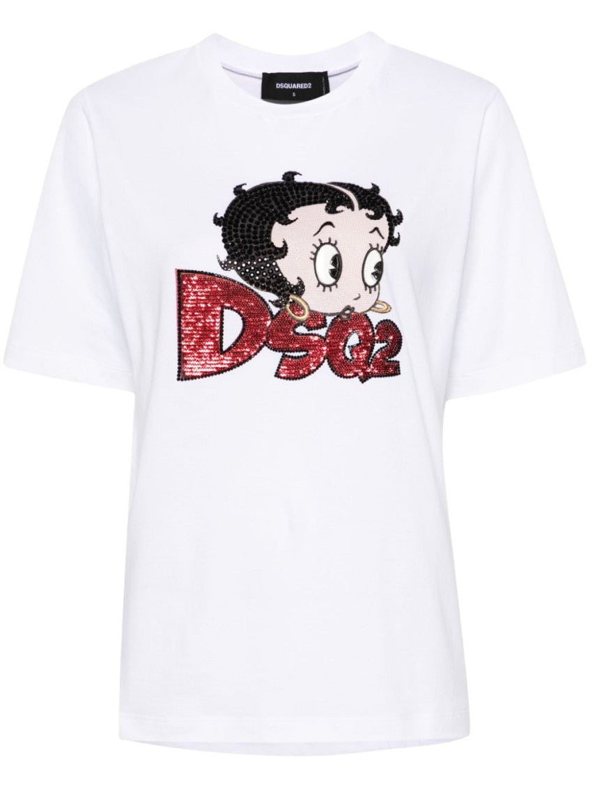 White Cartoon print t-shirt 1