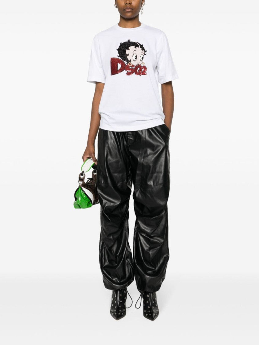 White Cartoon print t-shirt 5