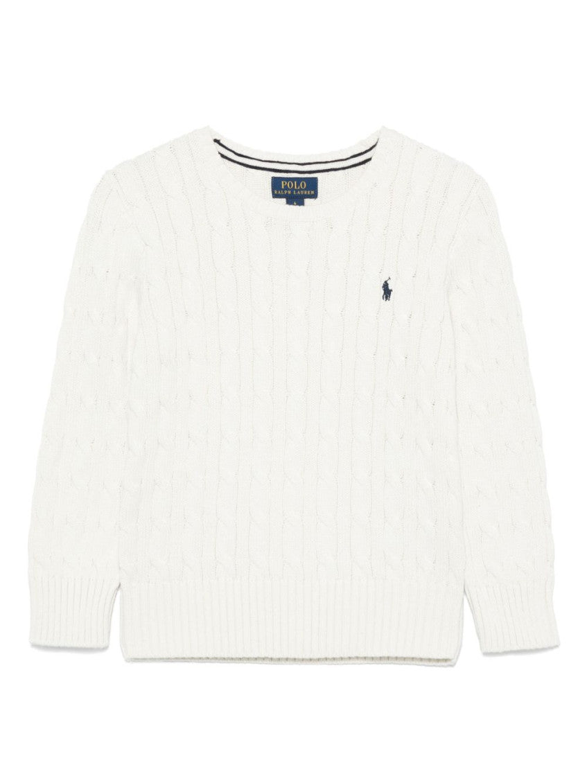 Boys White Logo Sweater 1