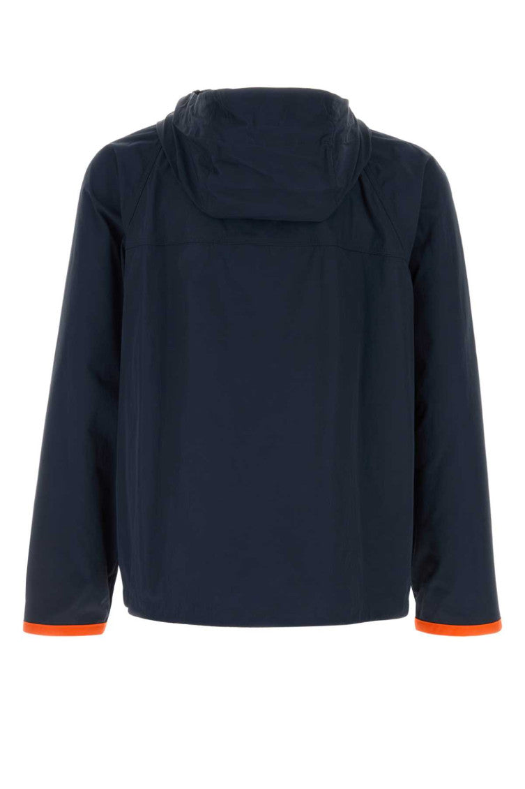 Navy blue nylon windbreaker  2