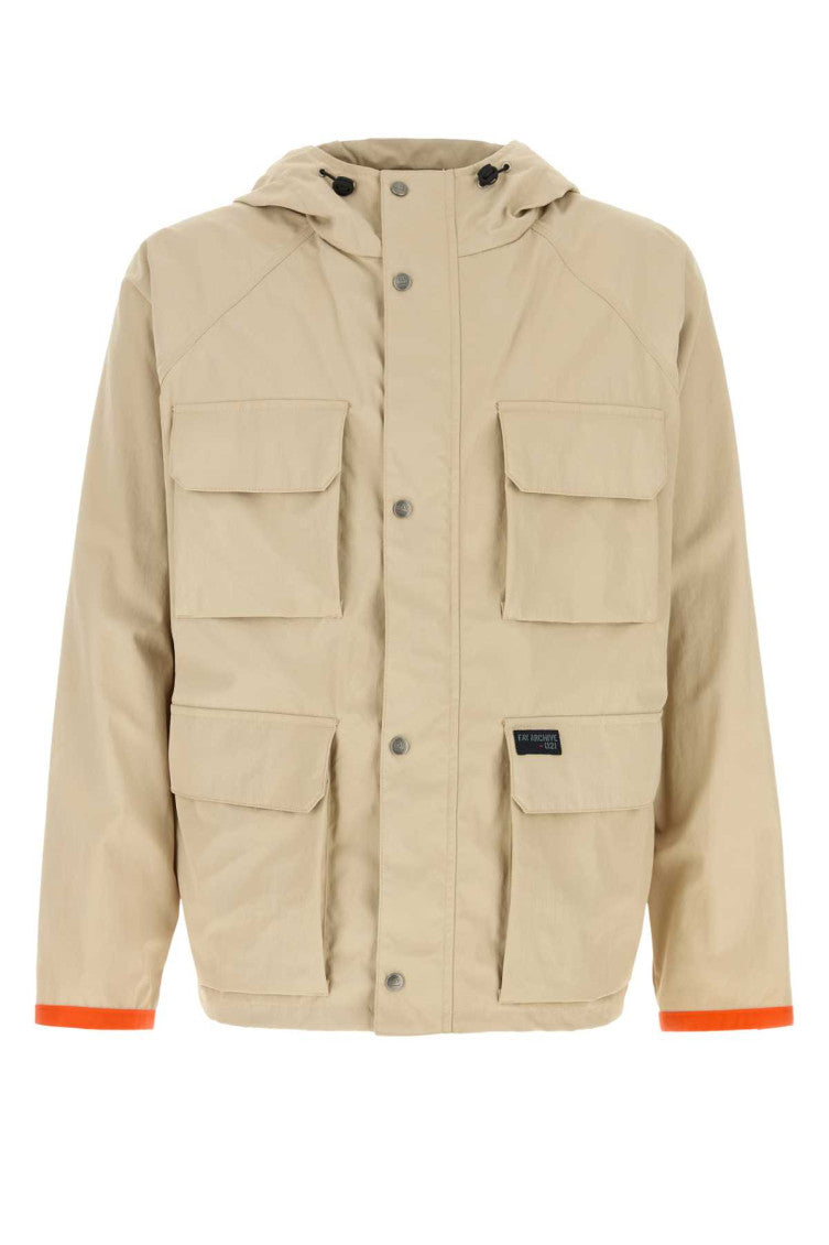 Beige nylon windbreaker  1