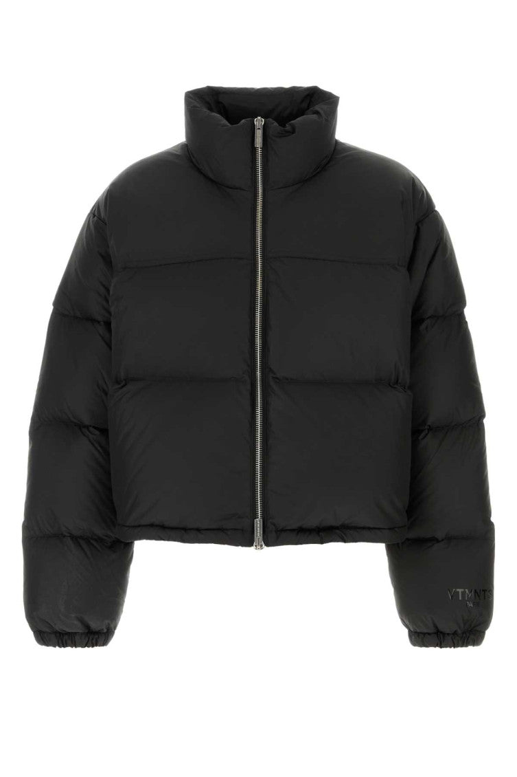 Black polyester down jacket  1