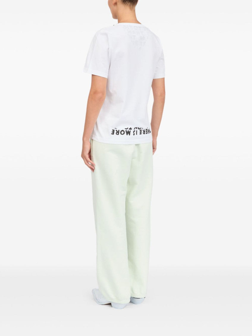 White Printed cotton t-shirt 3