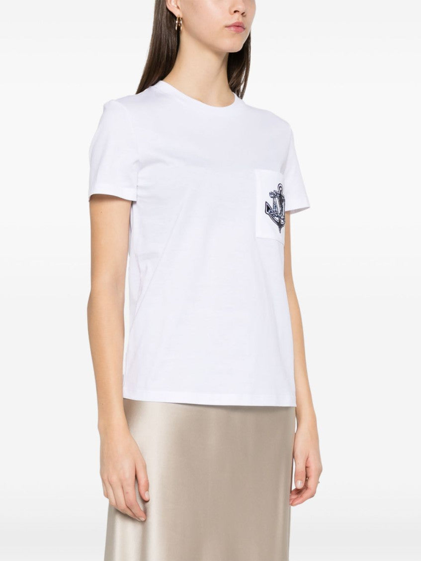 White Logo Cotton T-shirt 2