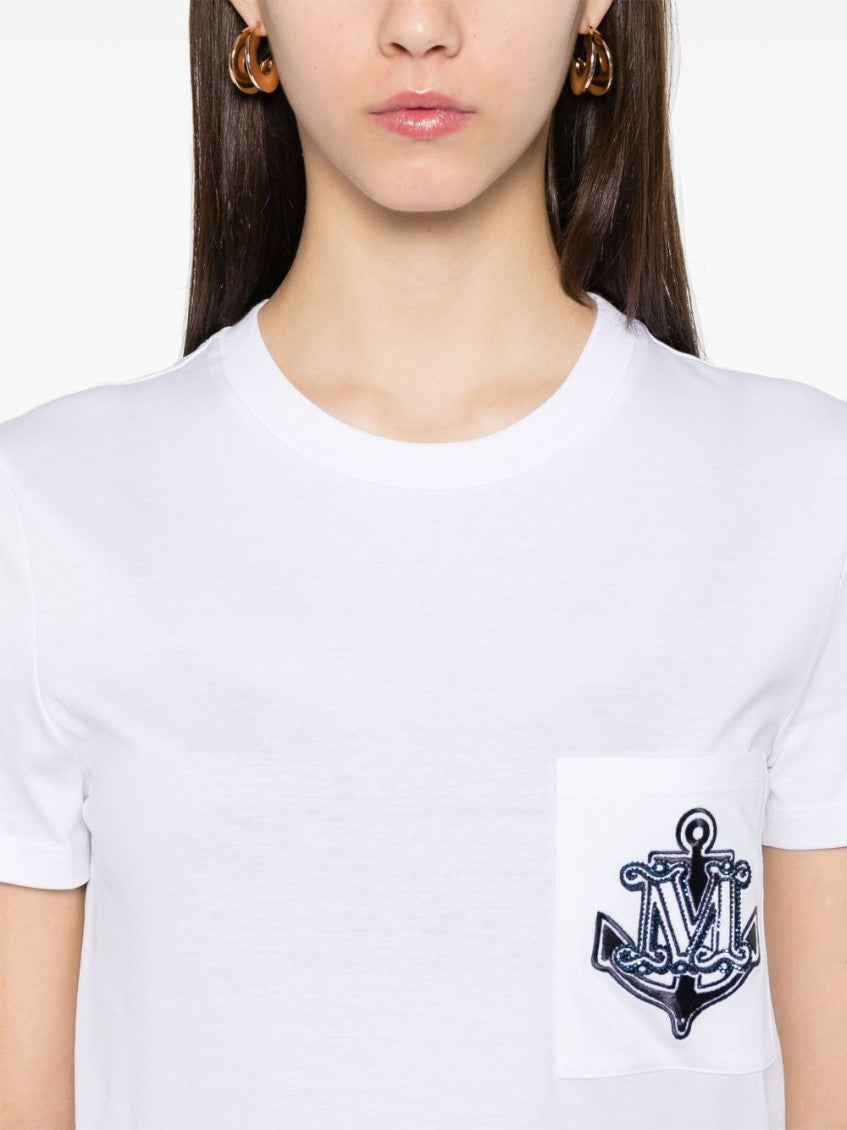 White Logo Cotton T-shirt 4