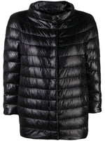 Black Brown quilted padded jacket 1
