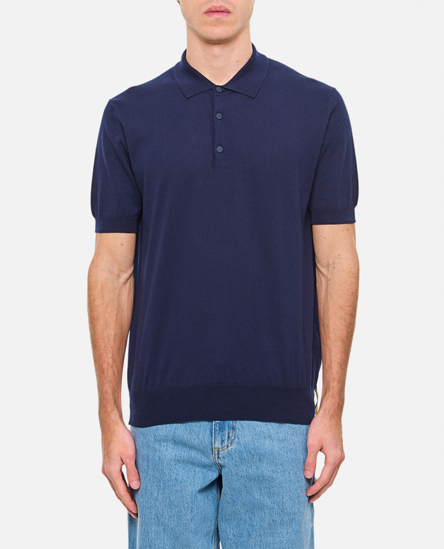 Navy Blue Button Down Polo Shirt 1