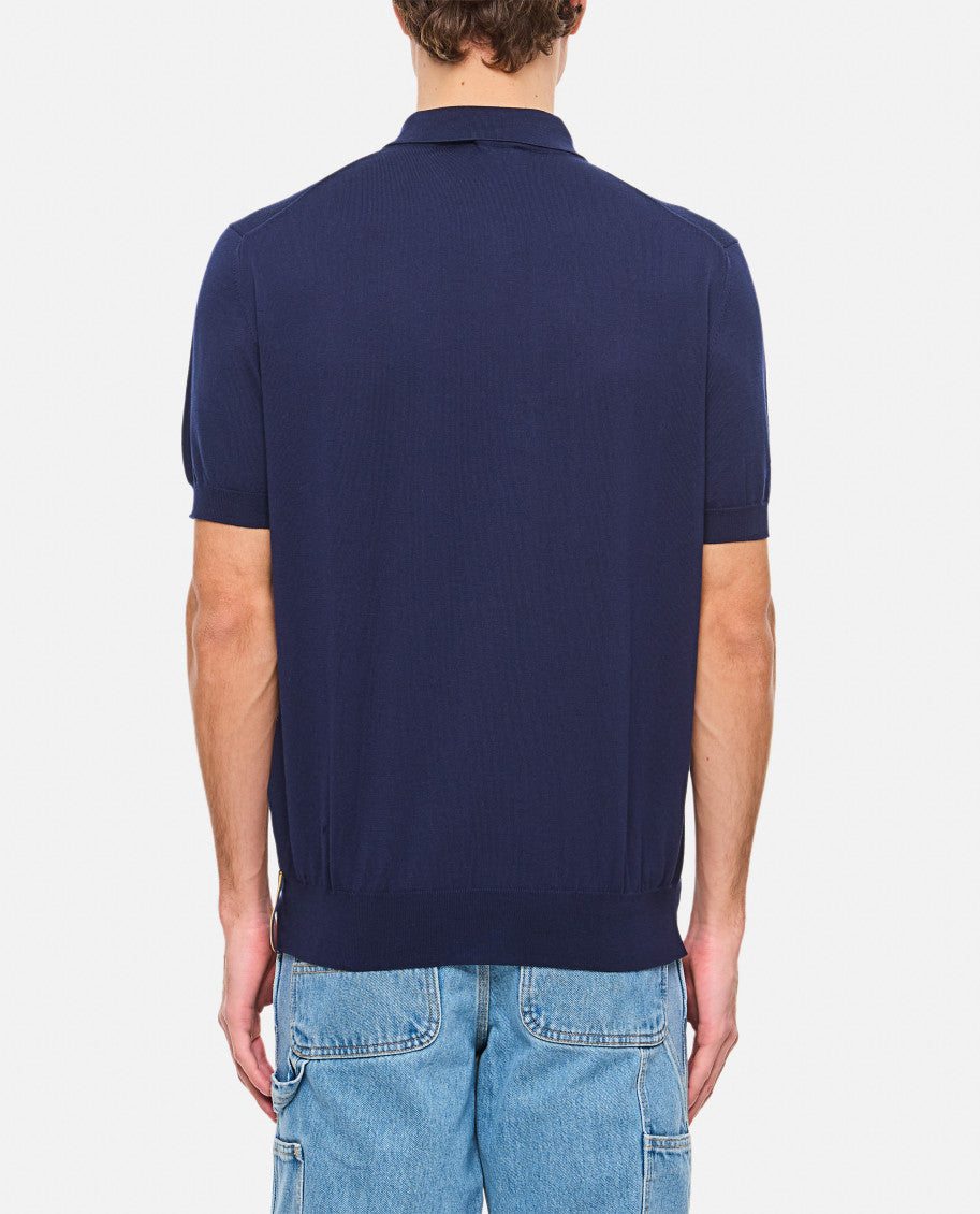 Navy Blue Button Down Polo Shirt 3