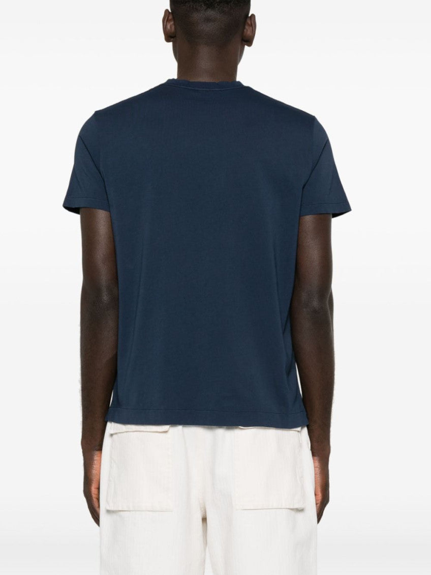 Navy Blue Roundneck Solid T-Shirt 5