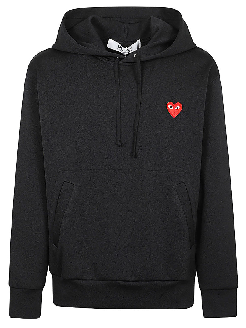 Black Logo Print Cotton Hoodie 1