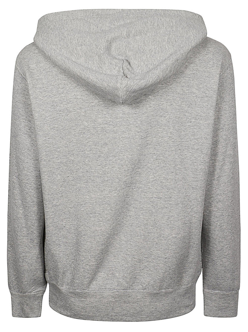 Grey Logo Print Cotton Hoodie 2
