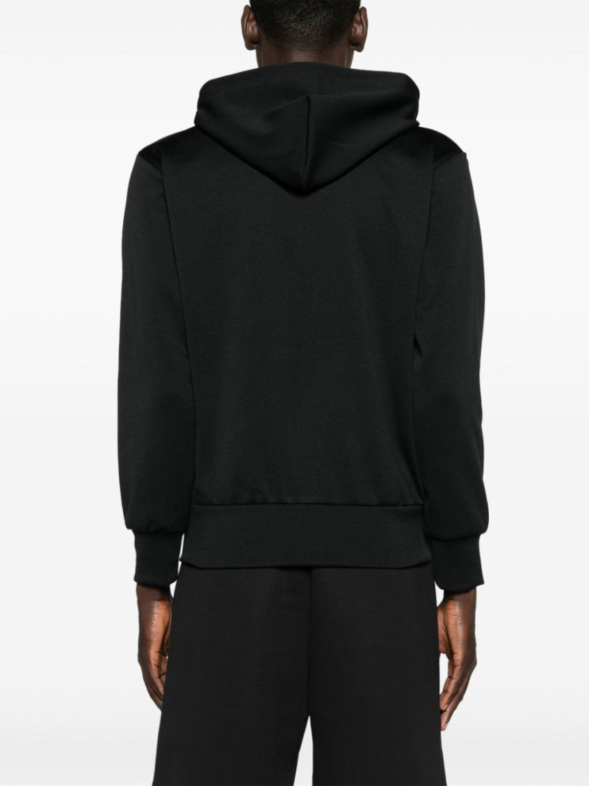 Black Logo zipped cotton hoodie 5