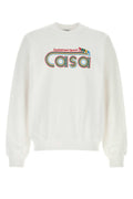 White Crewneck Printed Logo Sweatshirt 1