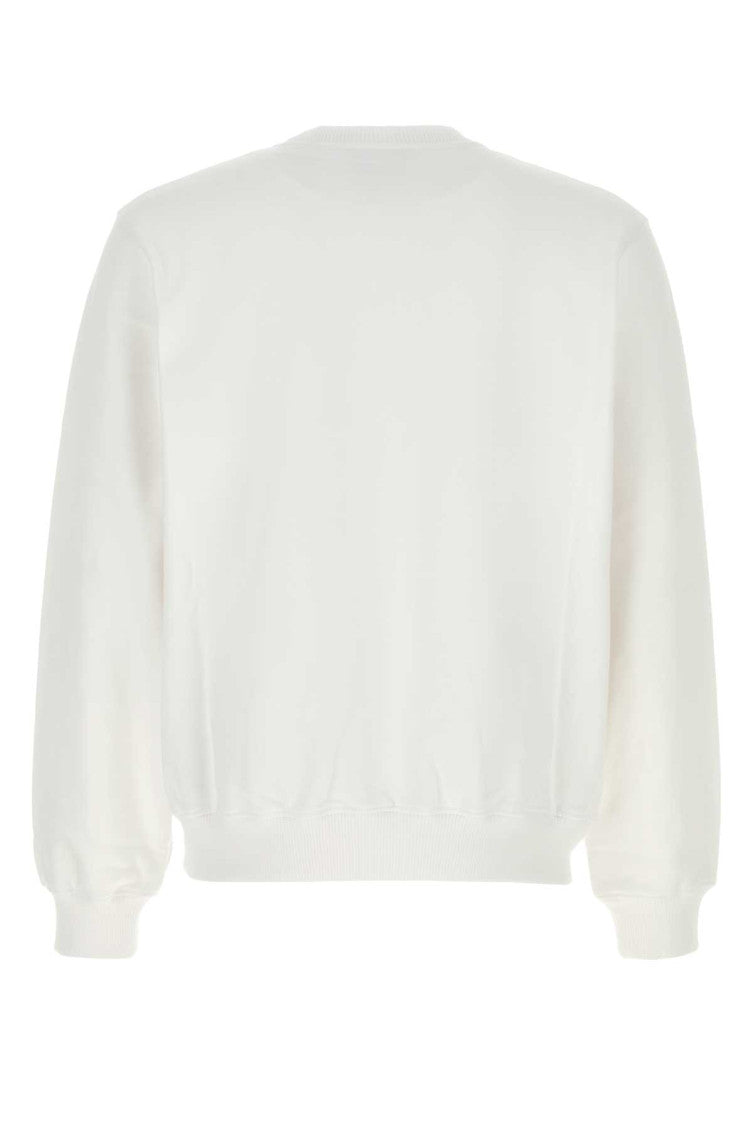 White Crewneck Printed Logo Sweatshirt 2