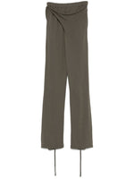 Green deconstructed-design trousers 1