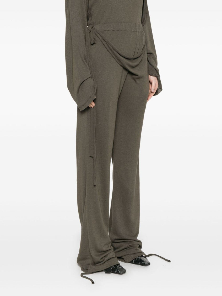 Green deconstructed-design trousers 2