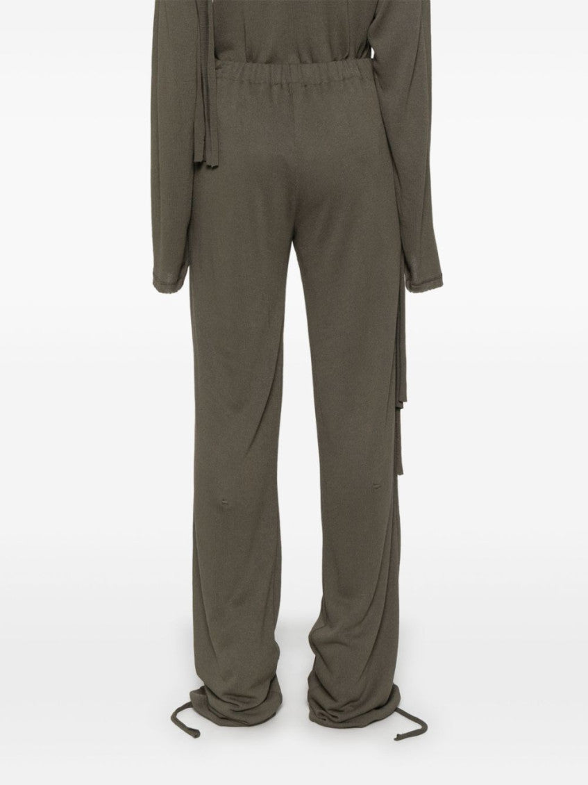 Green deconstructed-design trousers 3