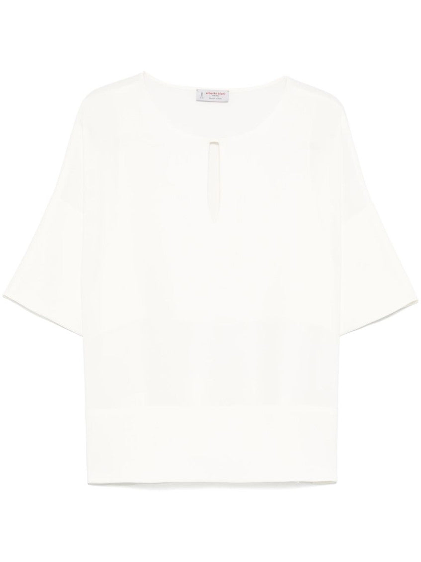 White keyhole-neck Top 1