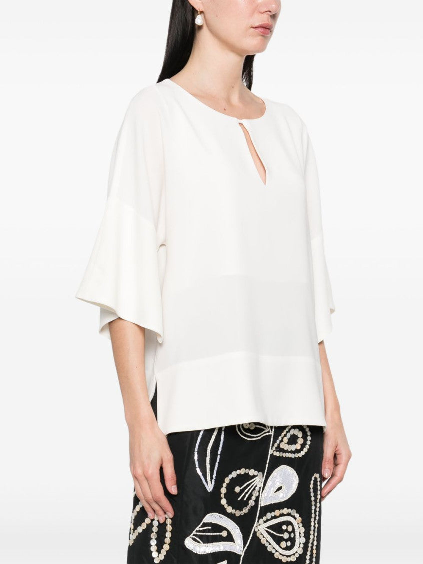 White keyhole-neck Top 4