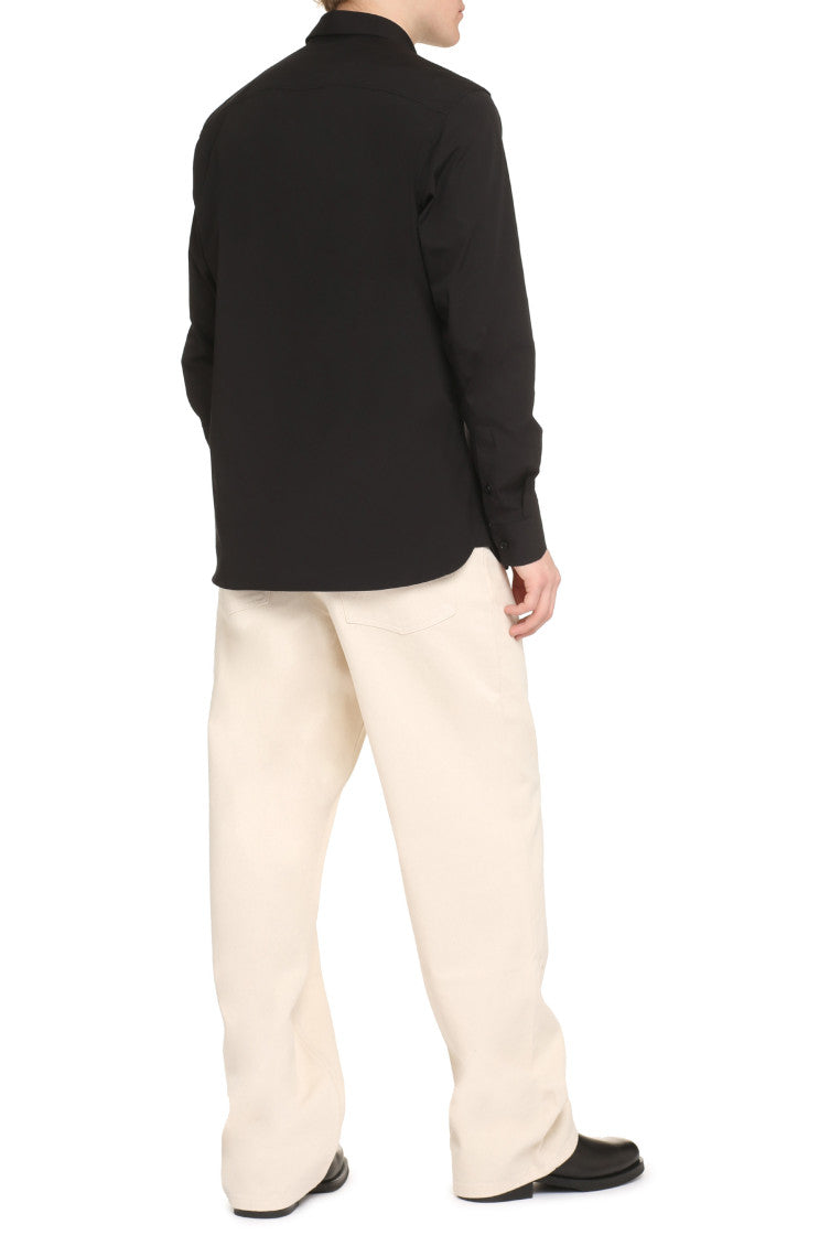 Black Slim Solid Shirt 4