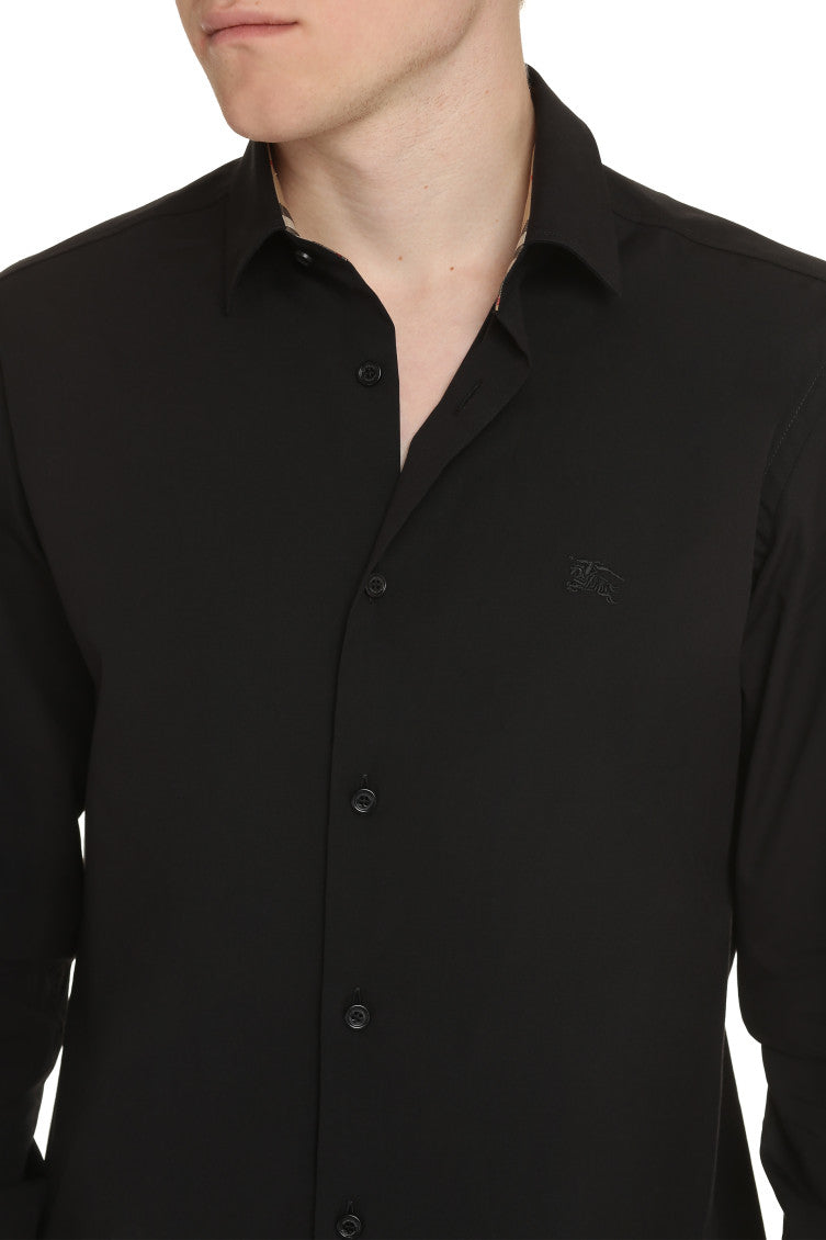 Black Slim Solid Shirt 5
