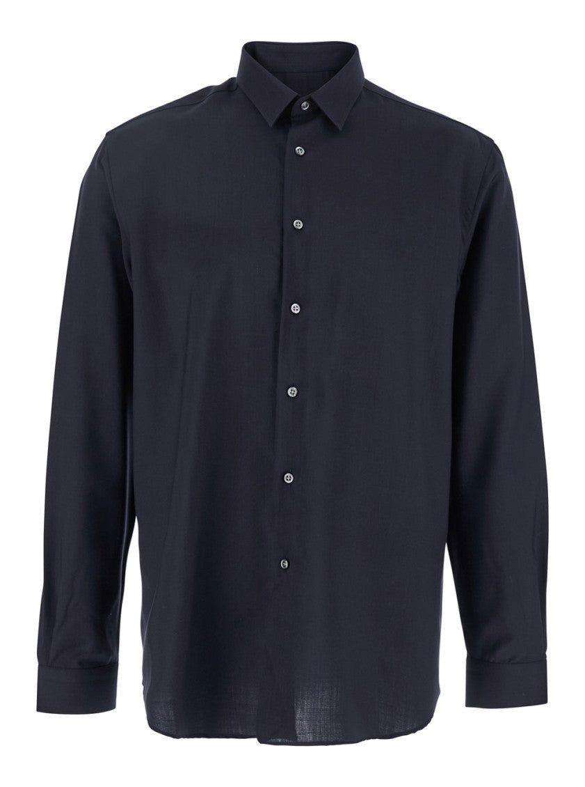 Navy Blue Solid Shirt 1
