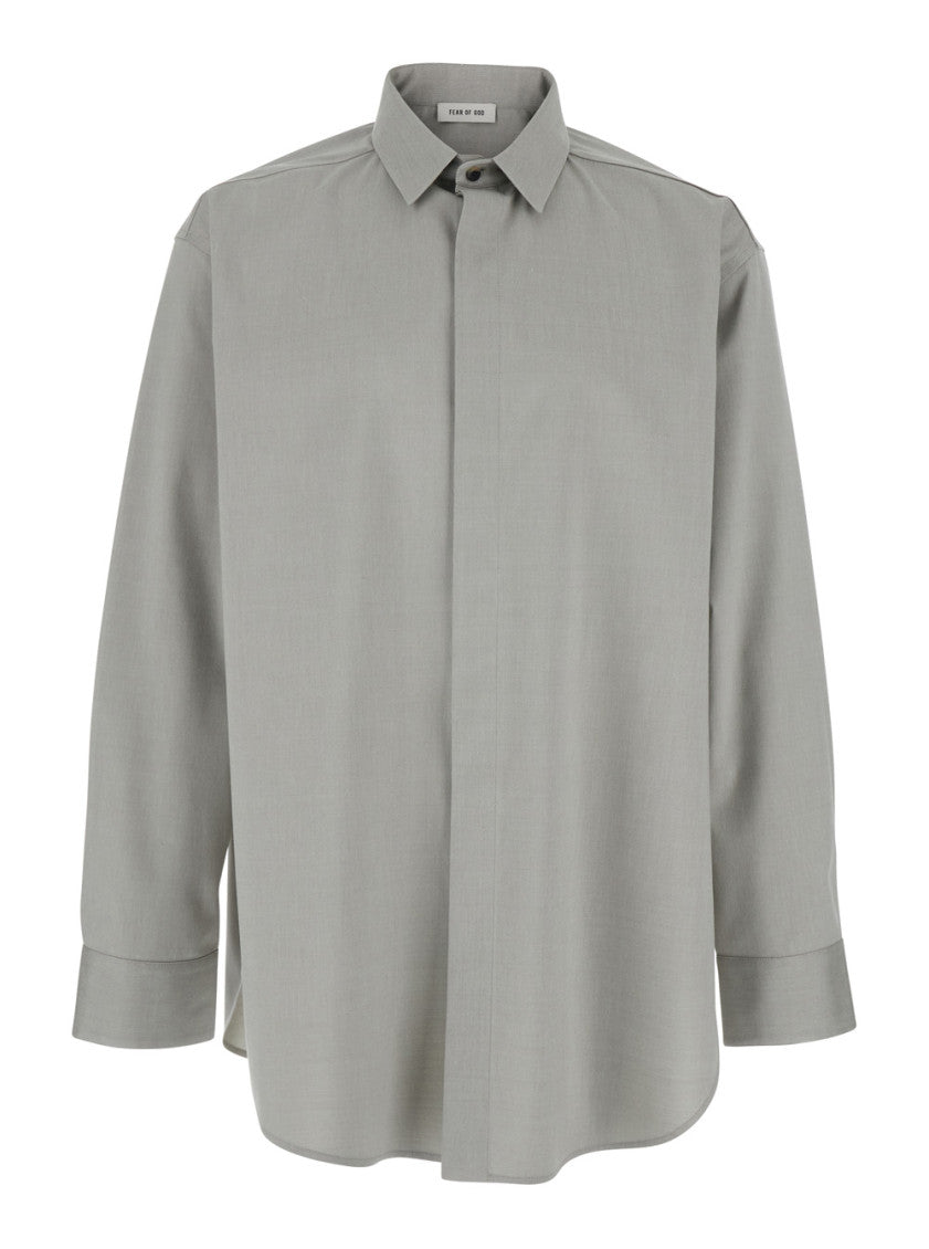 Grey Regular Solid Shirt 1