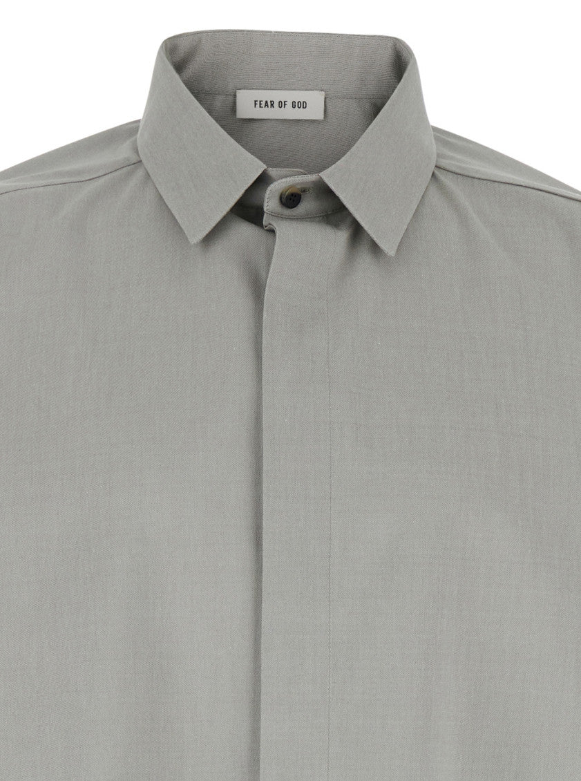 Grey Regular Solid Shirt 3