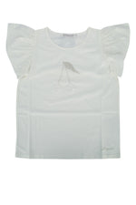 Kids White Embroidered T-shirt 1