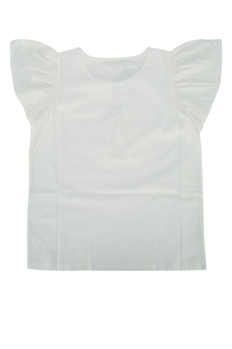 Kids White Embroidered T-shirt 2