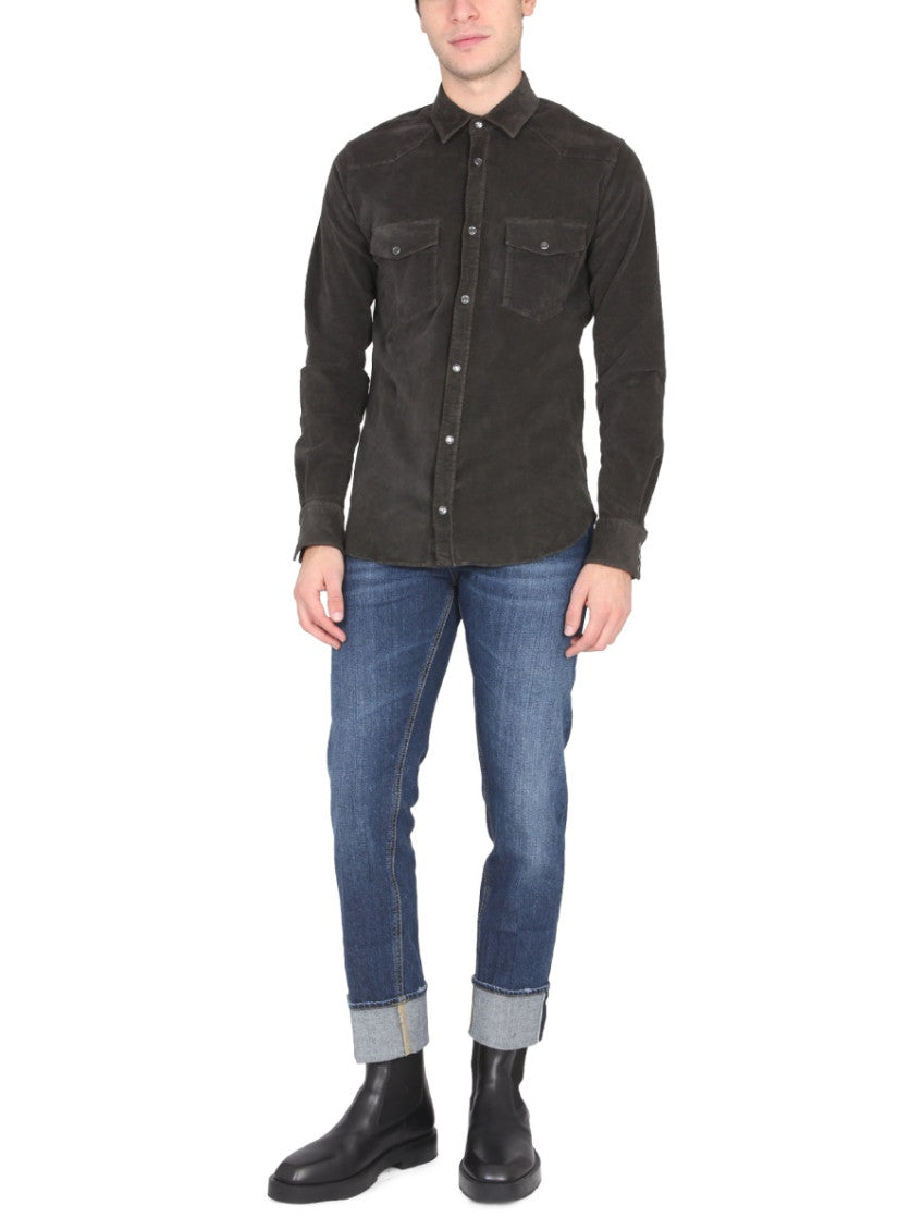 Dark Brown Solid Shirt 2