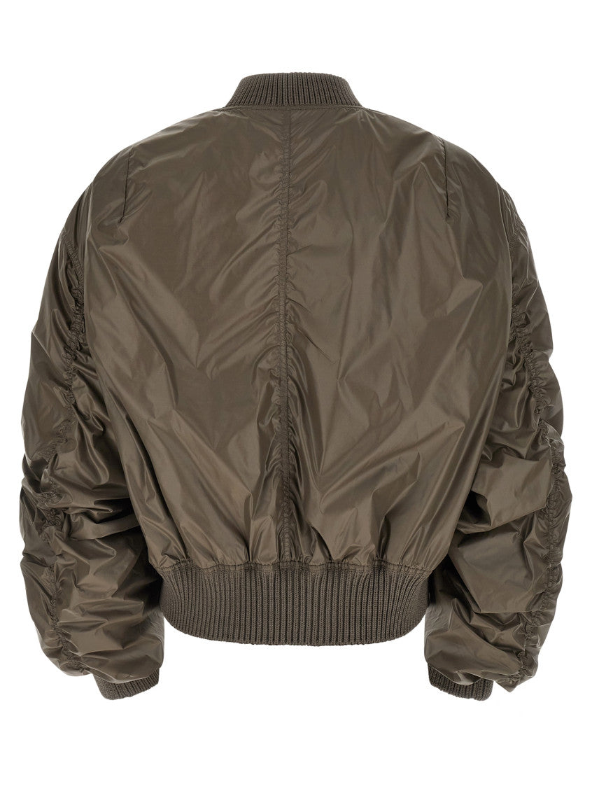 Grey Solid Bomber Jacket 2