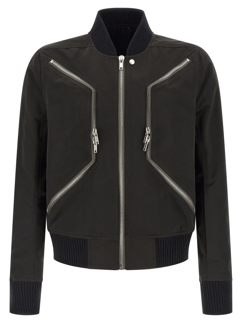 Black Solid Bomber Jacket 1