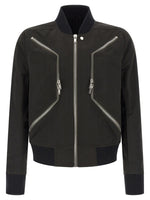 Black Solid Bomber Jacket 1