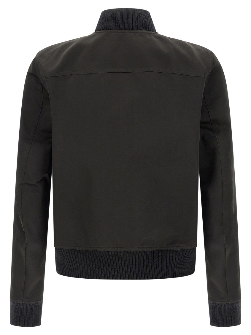 Black Solid Bomber Jacket 2