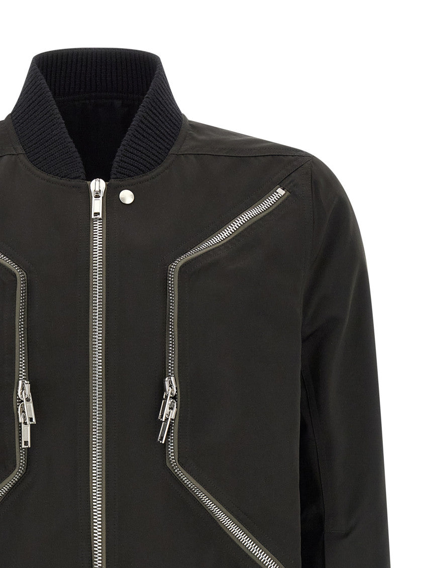 Black Solid Bomber Jacket 3