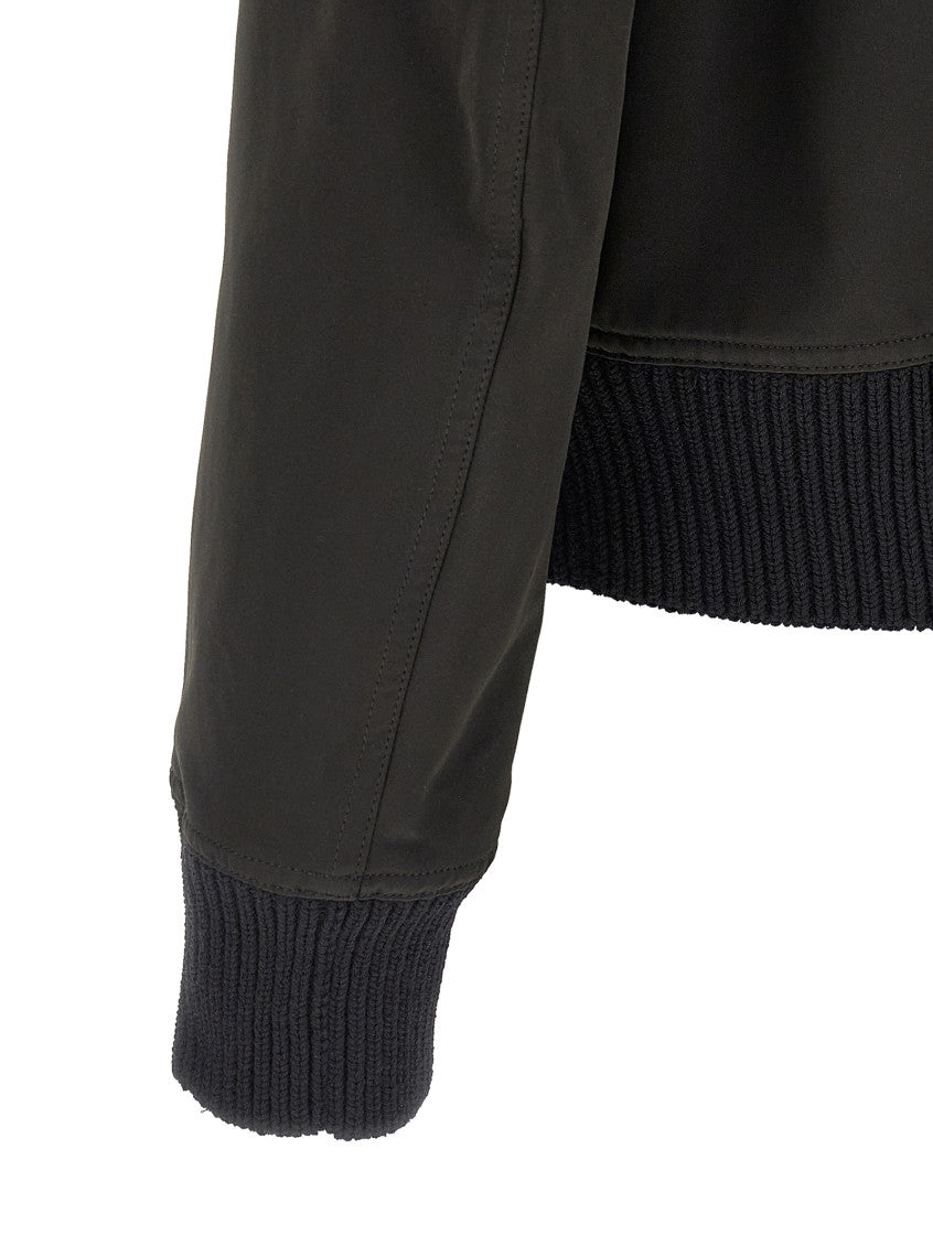 Black Solid Bomber Jacket 4