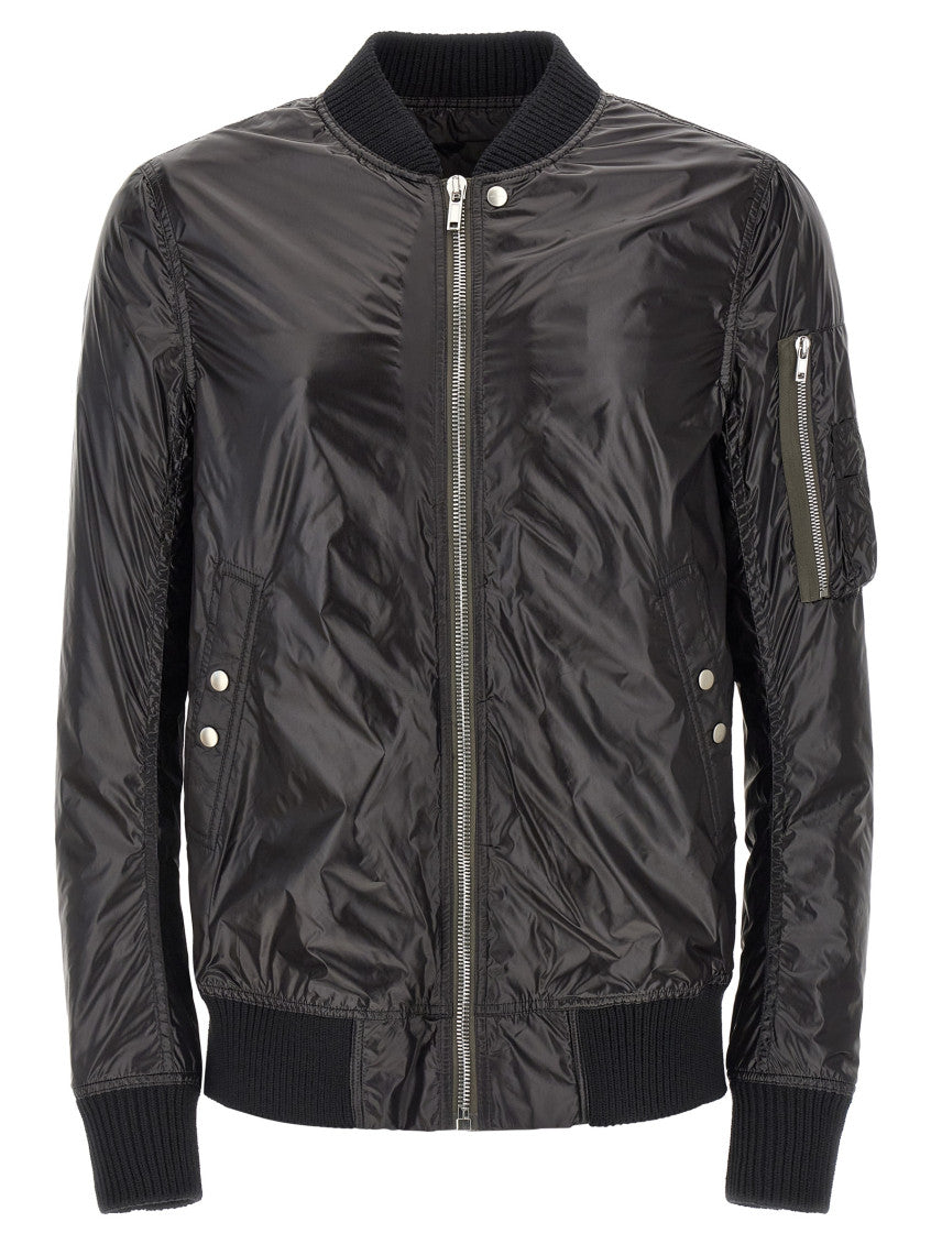 Black Solid Bomber Jacket 1